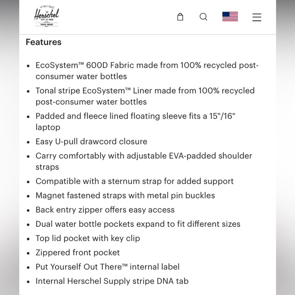 Herschel Tortoiseshell Strap Black Canvas All American Backpack Bag - Picture 8 of 12